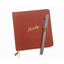 Load image into Gallery viewer, Howdy Foil Embossed Square Linen Notebook | Western Journal