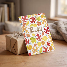 Load image into Gallery viewer, Fall Leaves Watercolor | Thankful, Thank You Greeting Card