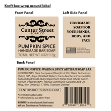 Load image into Gallery viewer, Pumpkin Spice Customizable Halloween Handmade Bar Soap - 4oz