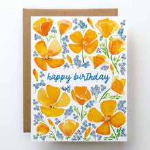 Load image into Gallery viewer, Wildflower Birthday Card |  Floral Poppy Happy Birthday Card