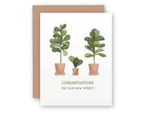 Load image into Gallery viewer, Baby Shower Card | Cute New Baby Fiddle Leaf Fig Design