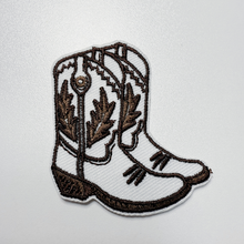 Load image into Gallery viewer, 2" Cowboy Boots in BROWN  -  Embroidered Hat Patch