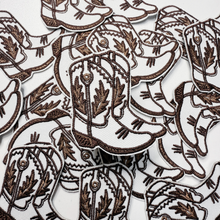 Load image into Gallery viewer, 2" Cowboy Boots in BROWN  -  Embroidered Hat Patch