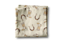 Load image into Gallery viewer, Retro Western Horse Boots Cowboy Hat Kitchen Towel Waffle