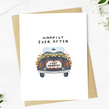 Load image into Gallery viewer, "Happily ever after" Just Married Wedding Card