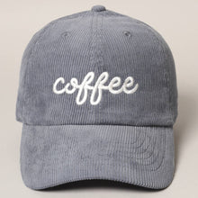 Load image into Gallery viewer, COFFEE Embroidered Corduroy Cap