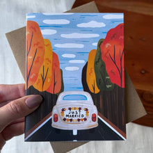 Load image into Gallery viewer, Just Married Fall Wedding Card