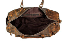 Load image into Gallery viewer, 20" Brown Leather Duffle Bag Handmade Unisex Travel Bag