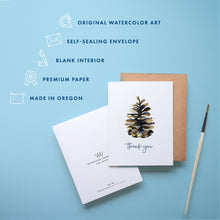 Load image into Gallery viewer, Pinecone Thank You Card | Outdoorsy Design