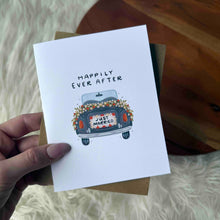 Load image into Gallery viewer, "Happily ever after" Just Married Wedding Card