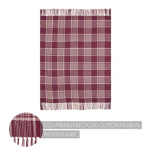 Load image into Gallery viewer, Eston Burgundy Tan Plaid Throw 50x60