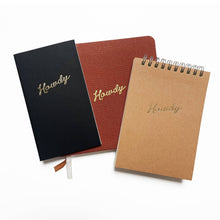 Load image into Gallery viewer, Howdy Foil Embossed Square Linen Notebook | Western Journal