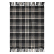 Load image into Gallery viewer, Black Tan Plaid Throw Blanket 50x60 Farmhouse Decor