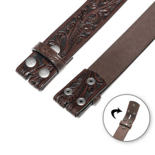 Load image into Gallery viewer, Genuine Leather Men's Belt with Snap-On Strap without Buckle