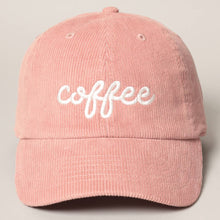 Load image into Gallery viewer, COFFEE Embroidered Corduroy Cap