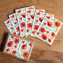 Load image into Gallery viewer, Poppy Thank You Card | Red Poppies Floral Thank You Card