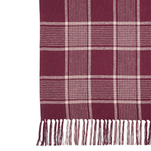 Load image into Gallery viewer, Eston Burgundy Tan Plaid Throw 50x60
