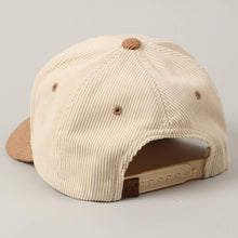 Load image into Gallery viewer, Santa's Favorite Glitter Text 5 Panel Corduroy Cap