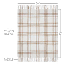 Load image into Gallery viewer, Wheat Plaid Woven Throw 50x60
