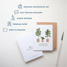 Load image into Gallery viewer, Baby Shower Card | Cute New Baby Fiddle Leaf Fig Design