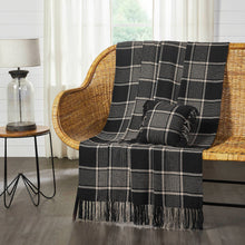 Load image into Gallery viewer, Black Tan Plaid Throw Blanket 50x60 Farmhouse Decor