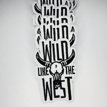 Load image into Gallery viewer, 3"  WILD WEST (Black &amp; White) -  Embroidered Hat Patch