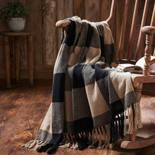 Load image into Gallery viewer, Black Buffalo Check Woven Throw 50x60