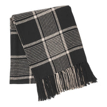 Load image into Gallery viewer, Black Tan Plaid Throw Blanket 50x60 Farmhouse Decor