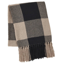 Load image into Gallery viewer, Black Buffalo Check Woven Throw 50x60