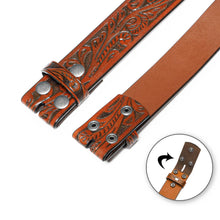 Load image into Gallery viewer, Genuine Leather Men's Belt with Snap-On Strap without Buckle