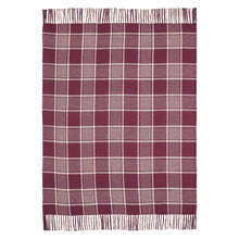 Load image into Gallery viewer, Eston Burgundy Tan Plaid Throw 50x60