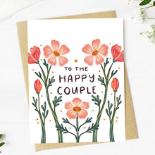 Load image into Gallery viewer, &quot;To the happy couple&quot; Floral Pattern Wedding Card