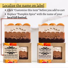 Load image into Gallery viewer, Pumpkin Spice Customizable Halloween Handmade Bar Soap - 4oz