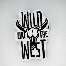 Load image into Gallery viewer, 3"  WILD WEST (Black &amp; White) -  Embroidered Hat Patch