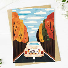 Load image into Gallery viewer, Just Married Fall Wedding Card