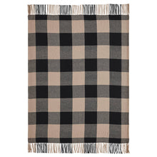 Load image into Gallery viewer, Black Buffalo Check Woven Throw 50x60