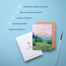 Load image into Gallery viewer, Encouragement Card | You Are Beautiful Mountain Design