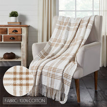 Load image into Gallery viewer, Wheat Plaid Woven Throw 50x60