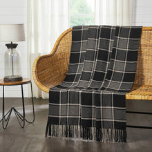 Load image into Gallery viewer, Black Tan Plaid Throw Blanket 50x60 Farmhouse Decor