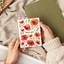Load image into Gallery viewer, Poppy Thank You Card | Red Poppies Floral Thank You Card