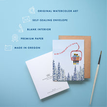 Load image into Gallery viewer, Ski Love Card | Winter Romance for Anniversary, Valentine&#39;s