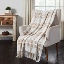 Load image into Gallery viewer, Wheat Plaid Woven Throw 50x60