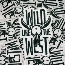 Load image into Gallery viewer, 3"  WILD WEST (Black &amp; White) -  Embroidered Hat Patch
