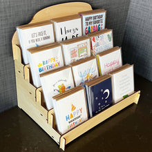 Load image into Gallery viewer, 4 Tier Wooden Greeting Card Display Rack (Holds 12 Designs)
