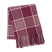 Load image into Gallery viewer, Eston Burgundy Tan Plaid Throw 50x60
