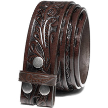 Load image into Gallery viewer, Genuine Leather Men's Belt with Snap-On Strap without Buckle