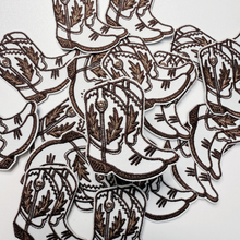 Load image into Gallery viewer, 2" Cowboy Boots in BROWN  -  Embroidered Hat Patch