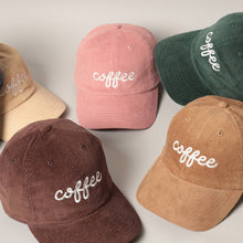 Load image into Gallery viewer, COFFEE Embroidered Corduroy Cap