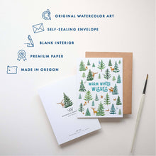 Load image into Gallery viewer, Woodland Holiday Card | Cute Warm Winter Wishes Forest Card