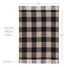Load image into Gallery viewer, Black Buffalo Check Woven Throw 50x60